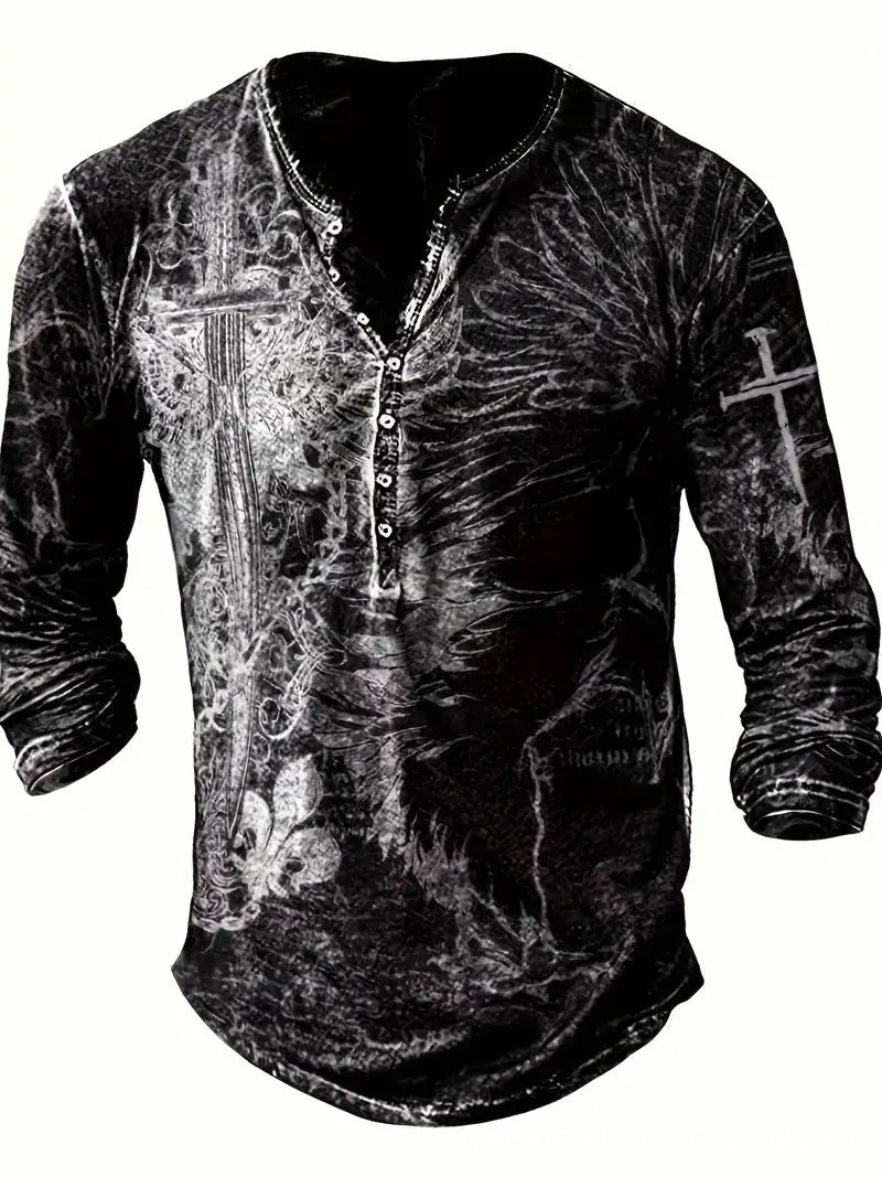 Men's Digital Printing Casual Long Sleeve